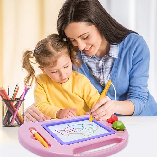 Miniatura 31 de Juguetes para niños pequeños, juguetes para niños de 1 a 2 años, tablero de dibujo magnético, tablero de garabatos borrable para niños, aprendizaje
