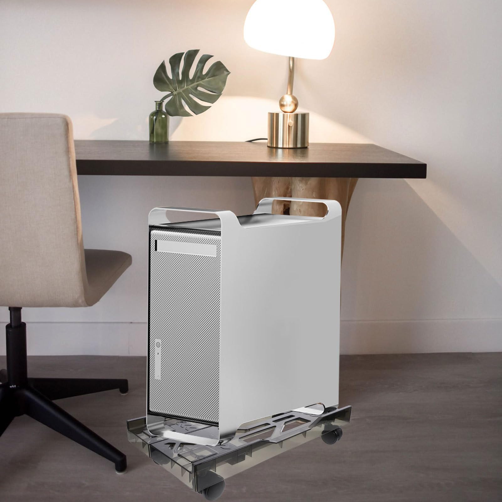 Verstellbarer Computerständer mit Rollen für Tower, 24-28 cm