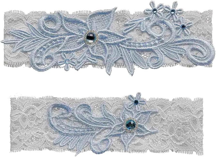 PretishowsWedding Garters Set Lace Bridal Garter Stretchy Floral Garter for Bride