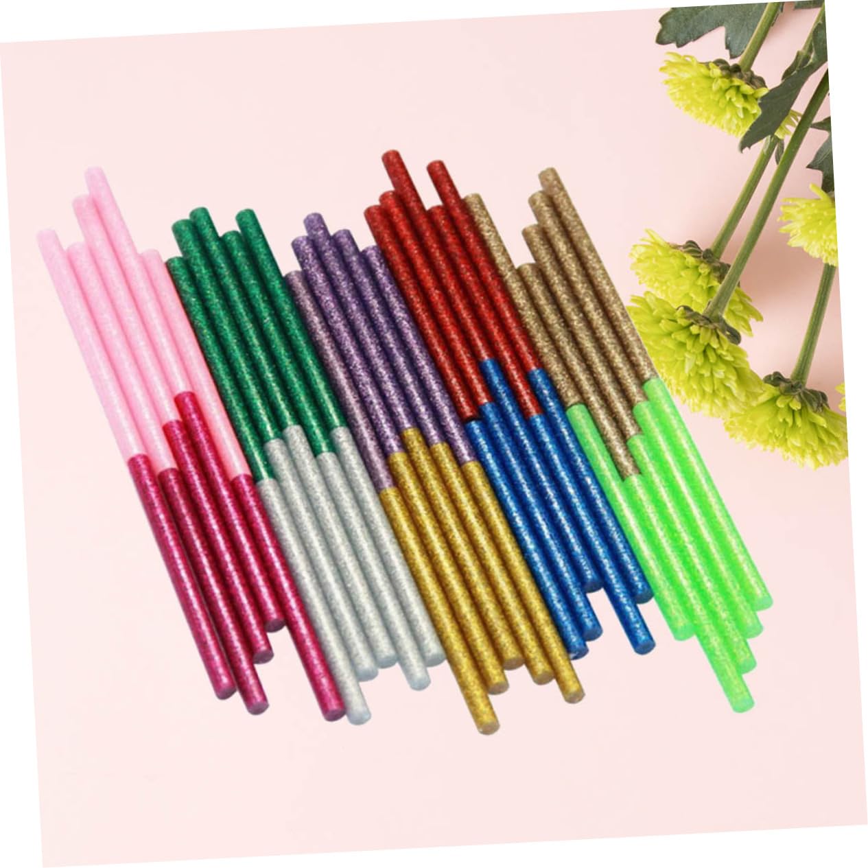 Color Glitter Powder Hot Melt Glue Sticks 200pcs EVA for Wood Paper