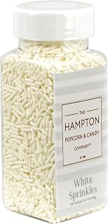 White Sprinkles Jimmies 3.17 oz, Sprinkles For Cake Decorating, Cake Sprinkles, Sprinkles For Baking, Ice Cream & More, The Hampton Candy Company