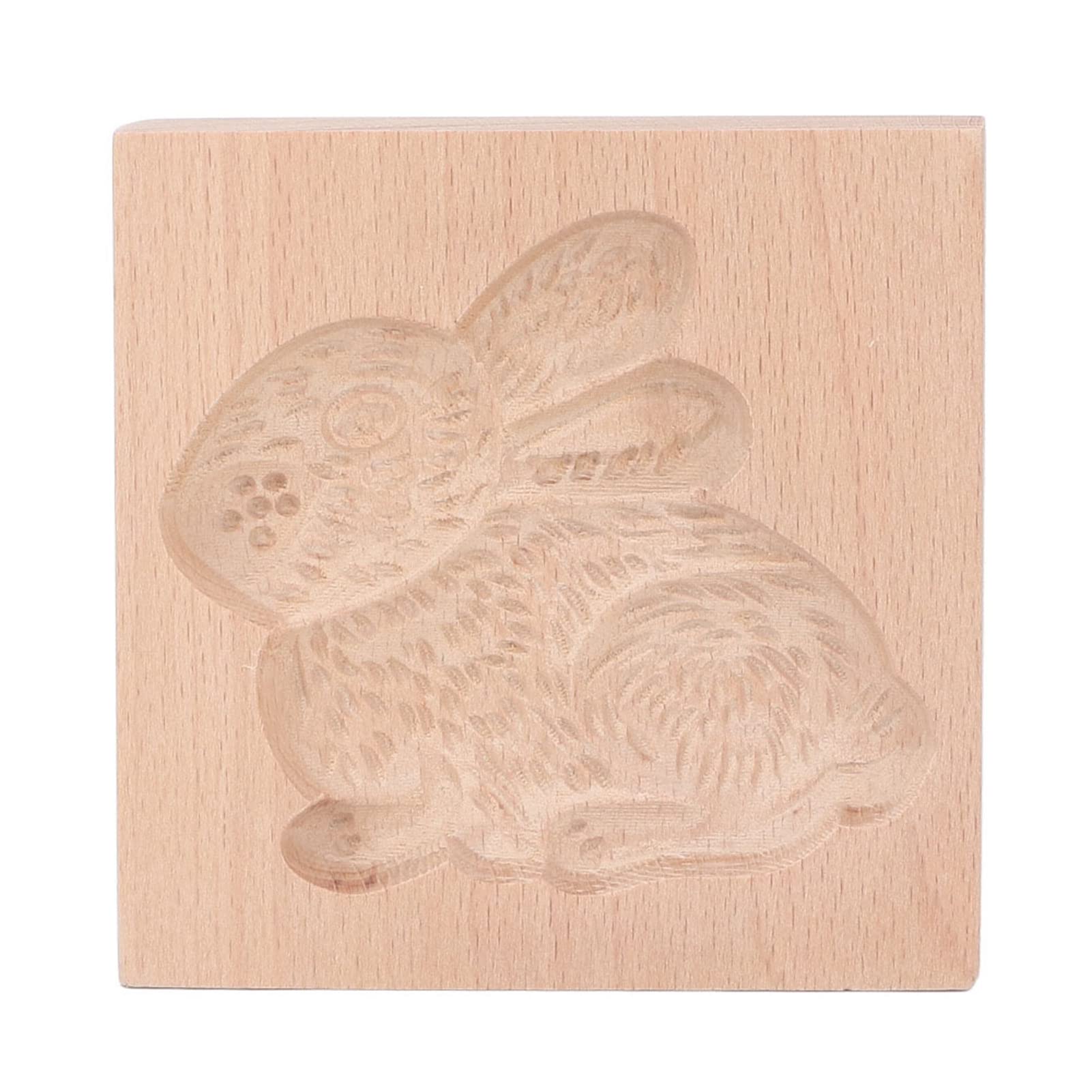 SIXRUN Molde de Madera para Galletas, Molde para Sellos de Prensa de Galletas de Madera de Haya, Reutilizable, Lavable, Liberación Suave para, Pan de Jengibre, Repostería, Pan, Bricolaje, Hornear,