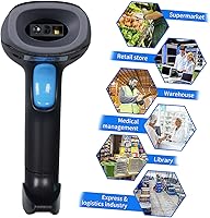 Vista 7 de Escáner de código de barras QR 1D 2D inalámbrico, lector de códigos de barras inalámbrico de mano con batería de 2000 mAh para pago móvil, tienda