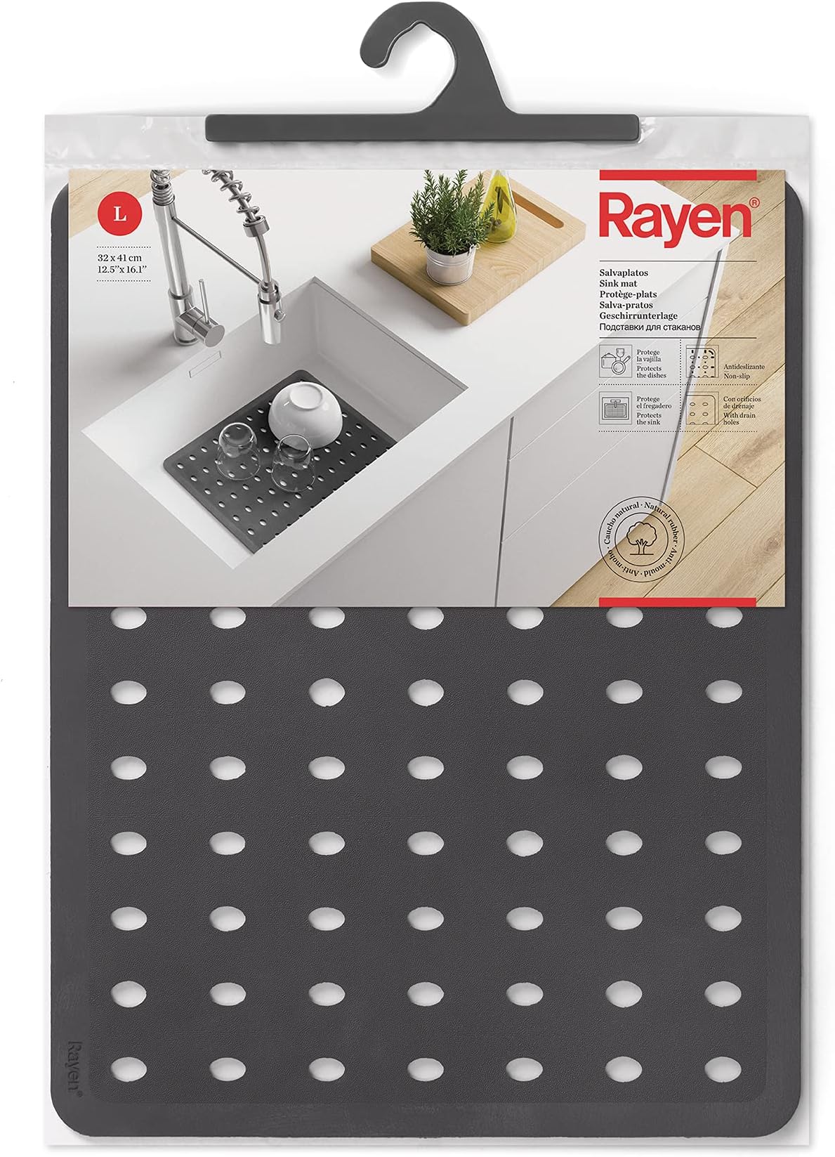Tapis De Drainage Ultra-fin En Silicone Pour évier - 80 X 5,5 X 0,5 Cm, Gris - Dosseret étroit, Antidérapant, Facile à Nettoyer - Pour Comptoir De Cuisine, Salle De Bain
