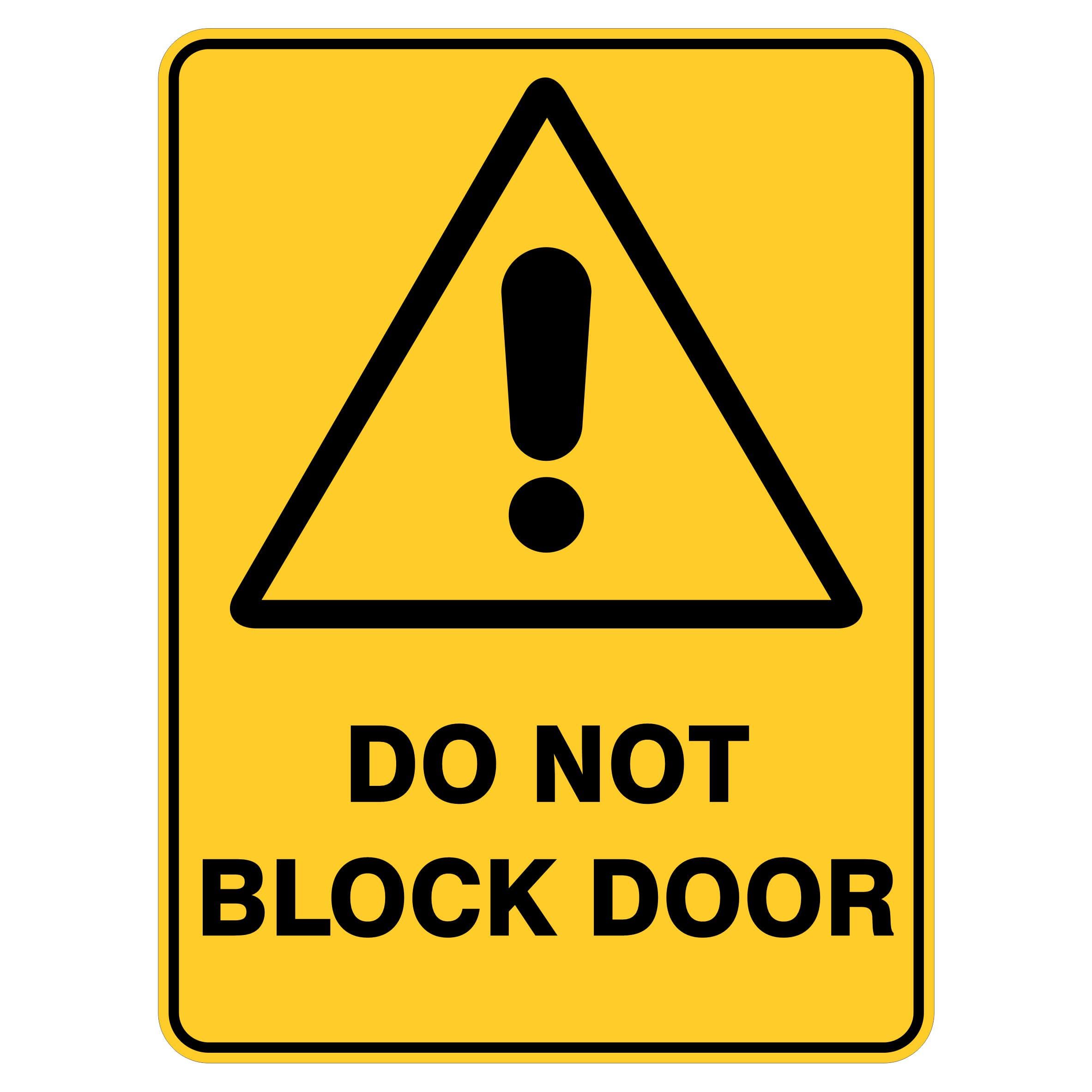 Do Not Block Door Warning Signs, 12x8 Metal Tin Sign, Do not block the door.