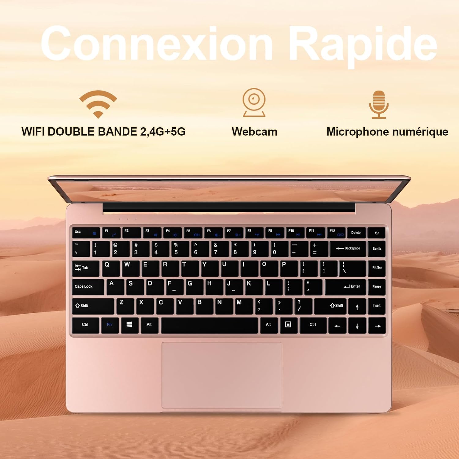 bvate B7 Laptop Connectivity: Dual-Band WiFi, Webcam, Digital Microphone