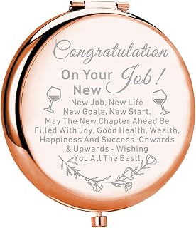 UJIMS New Job Gift Congratulations On Your New Job Compact Mirror Best of Luck Gift Coworker Leaving Gift New Beginnings Gift (New Job Mirror)