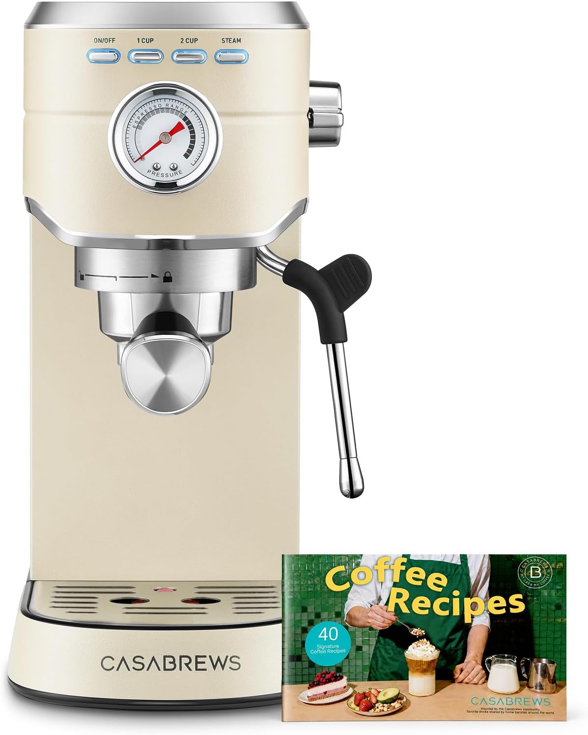 CM5418 Espresso Machine 20 Bar, Small Espresso Maker with Milk Frother Steam Wand, Stainless Steel Espresso Coffee Machine with 34oz Removable Water Tank, Cafetera Espresso, Creamy