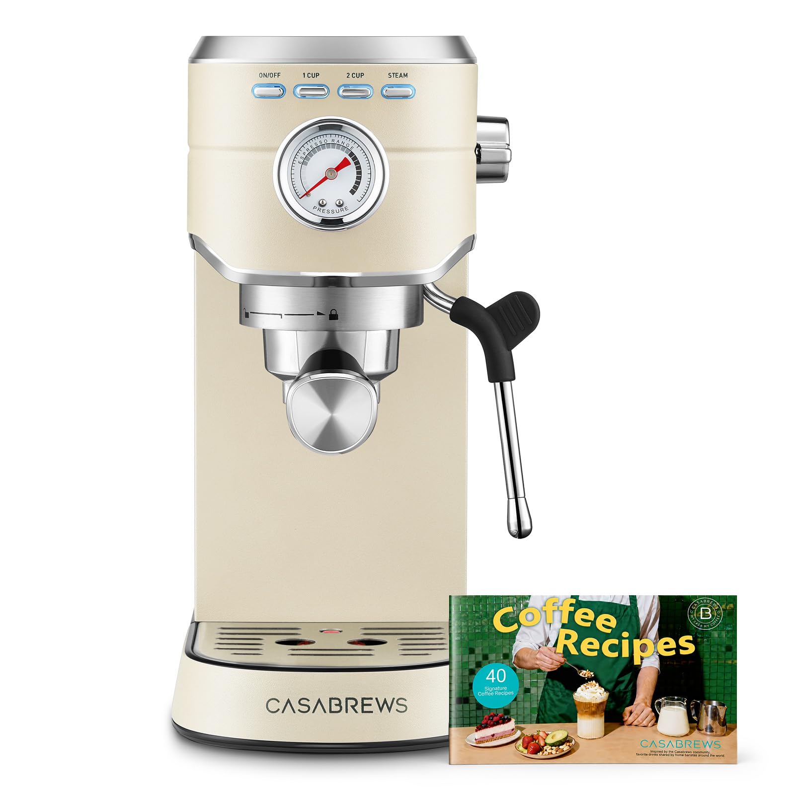 Photo 1 of CASABREWS CM5418 Espresso Machine 20 Bar, Small Espresso Maker with Milk Frother Steam Wand, Stainless Steel Espresso Coffee Machine with 34oz Removable Water Tank, Cafetera Espresso, Creamy