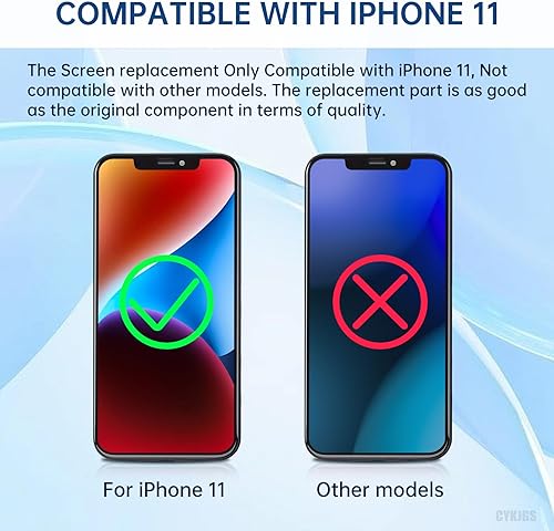 Miniatura 3 de CYKJGS Para iPhone 11 Reemplazo de pantalla con altavoz de oído y sensor de proximidad 6.1 "Pantalla LCD táctil 3D digitalizador Asamblea completa