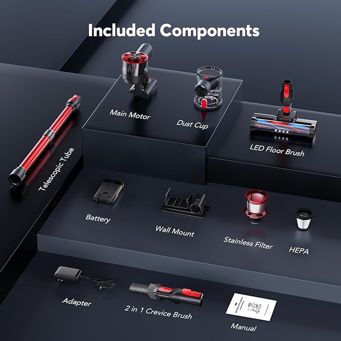 Aspiradora Inalámbrica Escoba 4 en 1 Ligera con 2 Potencias miniatura 7