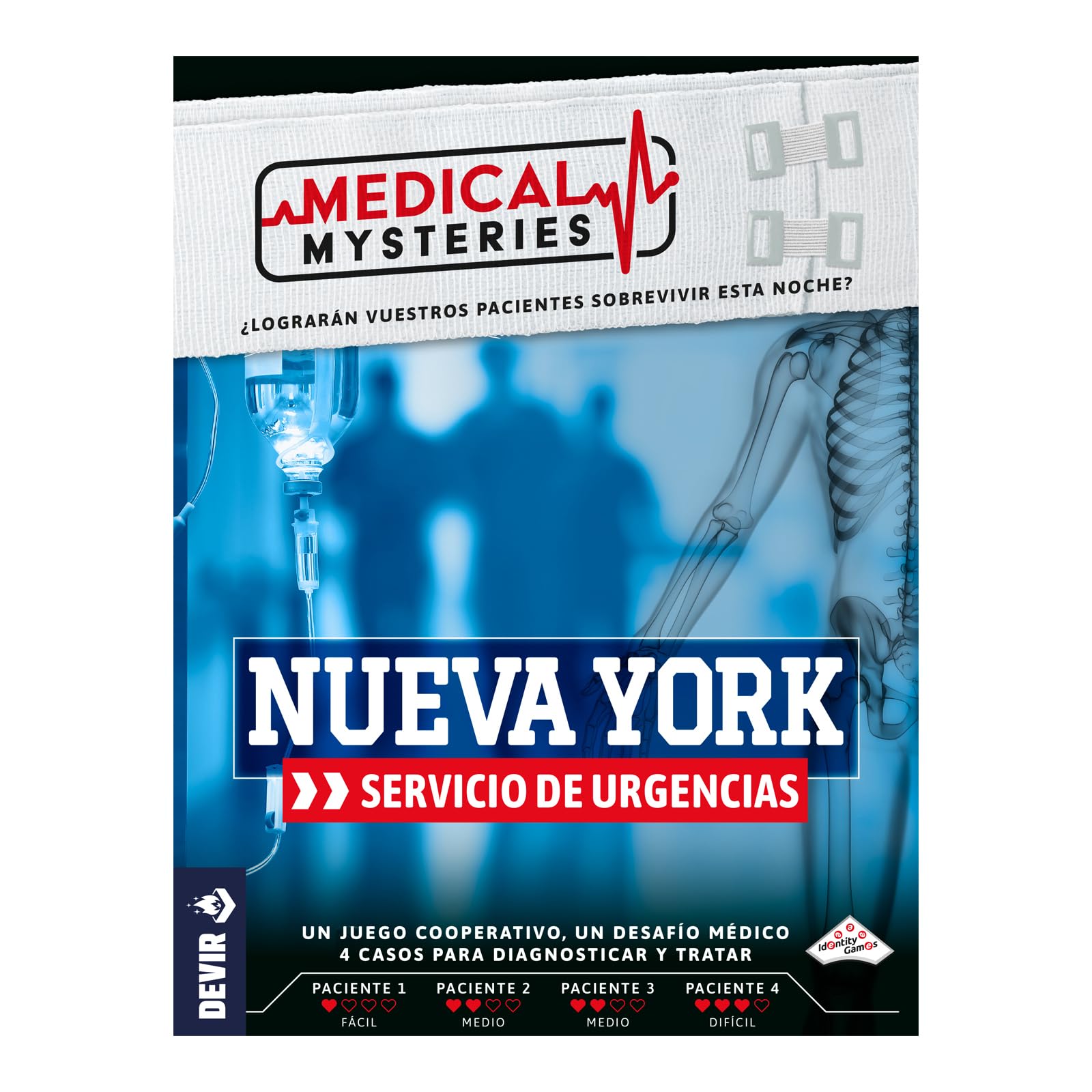 Devir - Medical Mysteries New York, Juego de Mesa de Medicina, Juego de Investigación Cooperativo y de Deducción, Scape Room (BGMMNSP)