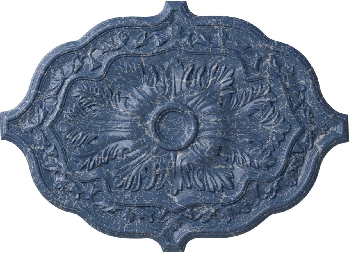 Ekena Millwork CM36X26PEAMC 36"W X 26"H X 1 1/2"P Pesaro Ceiling Medallion , Americana Crackle