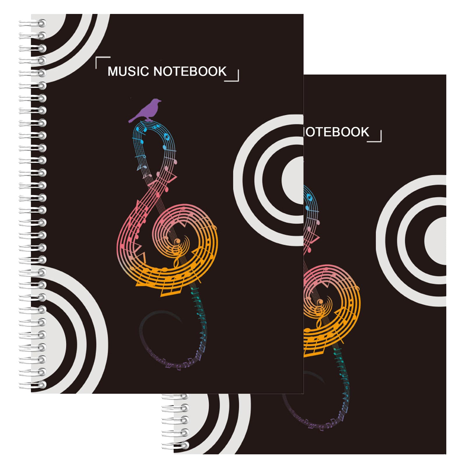 MUSHENJI 2 cuadernos de partituras en blanco, opaco, papel grueso que no se corre, grandes espacios entre líneas, cuaderno de piano, diario de escritura de canciones