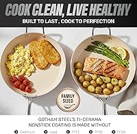 Vista 2 de Gotham Steel Hammered - Juego de utensilios de cocina de cerámica antiadherentes, ollas y sartenes antiadherentes con utensilios de cocina