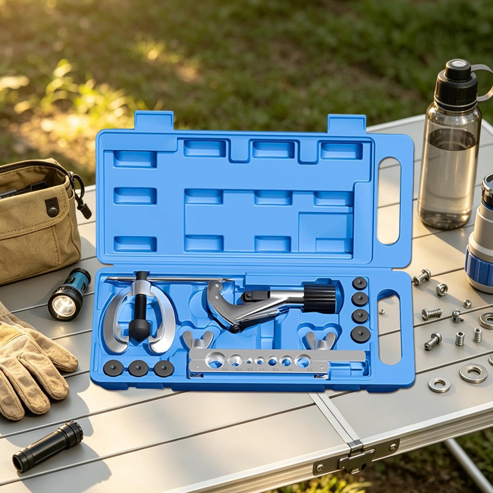 Generisch Set di strumenti per la manutenzione delle tubazioni dei freni | Set di attrezzi a doppio svasatura per officina fai da te, industria, garage, esterni, veicoli a motore, camion, berlina