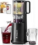 AOBOSI Extracteur de jus, 135 mm, XXL, ouverture de remplissage, 90 tr/min, moteur en cuivre silencieux, sans BPA, haut rendement, pour légumes et fruits, fonction de mastication inversée, vainqueur - 1
