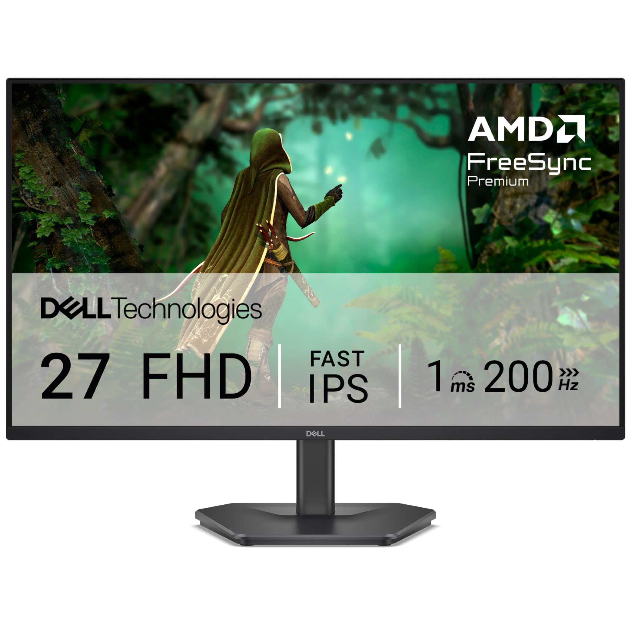 Dell SE2725HG 27インチ ゲーミングモニター(3年保証/FHD/Fast IPS,非光沢/DP1.4x1,HDMIx2/FreeSync Premium/sRGB 99%/傾き/1ms,200Hz)