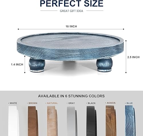 Vista 55 de EOSAHR Elevadores de madera modernos para exhibición: soporte de pedestal de granja para decoración de encimeras del hogar, cocina y baño, elegante