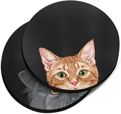 WIRESTER, Posavasos de neopreno para automóvil con diseño de gato persa negro, tela redonda absorbente de fieltro para bebidas (2.87 pulgadas), WIRESTER, Posavasos de neopreno para automóvil con diseño de gato persa negro, tela redonda absorbente de fieltro para bebidas (2.87 pulgadas),