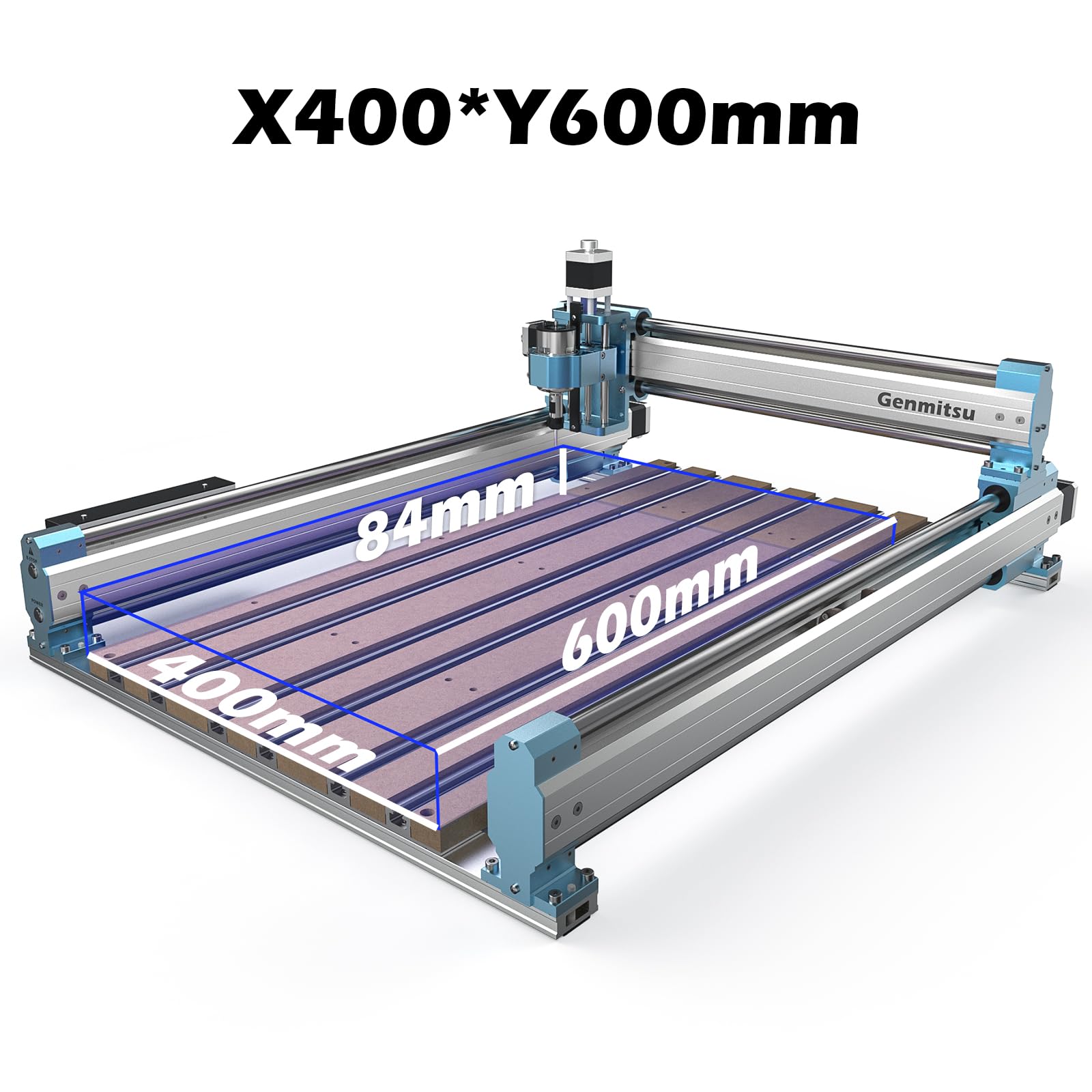 Mesa de alerón híbrida Genmitsu 4060 de aluminio y MDF para fresadora enrutadora CNC 4040-PRO, tamaño 420 x 800 x 20,5 mm, expanda el área de trabajo a X400 mm x Y600 mm
