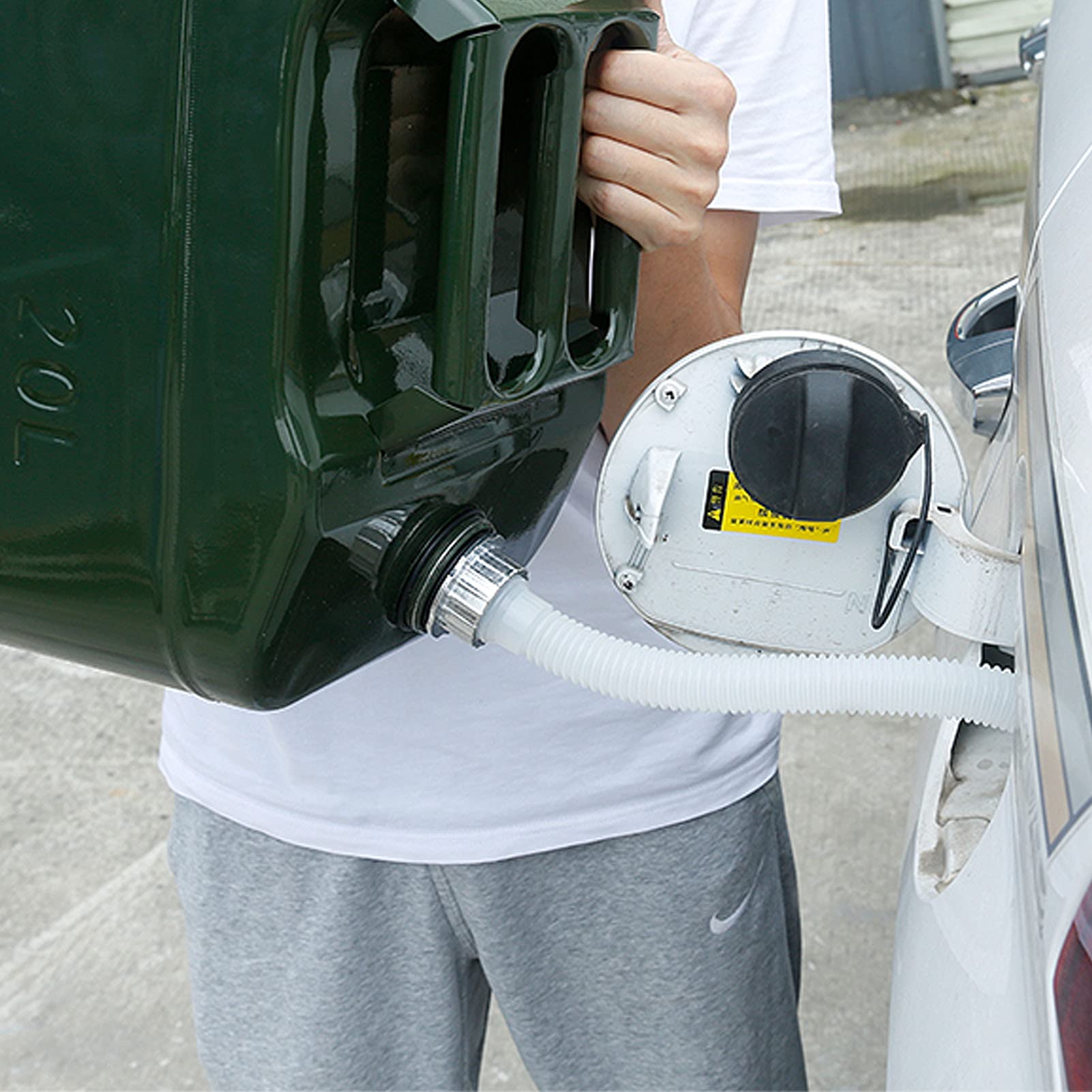 Kanister für Kraftstoff Benzinkanister Kraftstoffkanister Metall 10/20 L Olivgrün inkl. Ausgießer mit UN-Zulassung - Bauart geprüft Diesel-Lagerung Gastank Notfall-Reservekanister Kraftstoffkanister