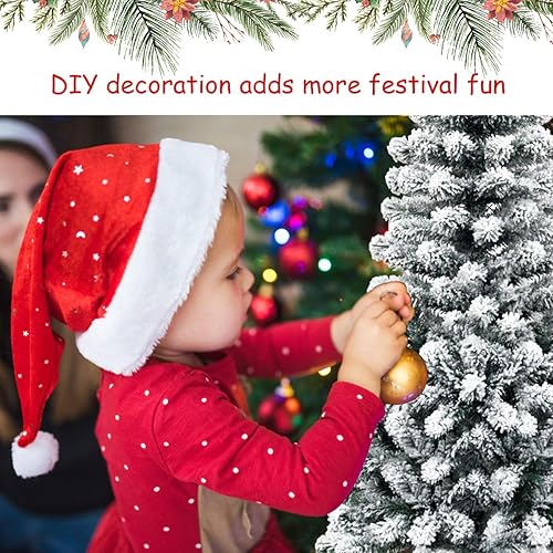 Miniatura 76 de Happygrill Árbol de Navidad artificial preiluminado de 6 pies, árbol de Navidad artificial delgado con 300 luces LED y 618 puntas de rama, bayas