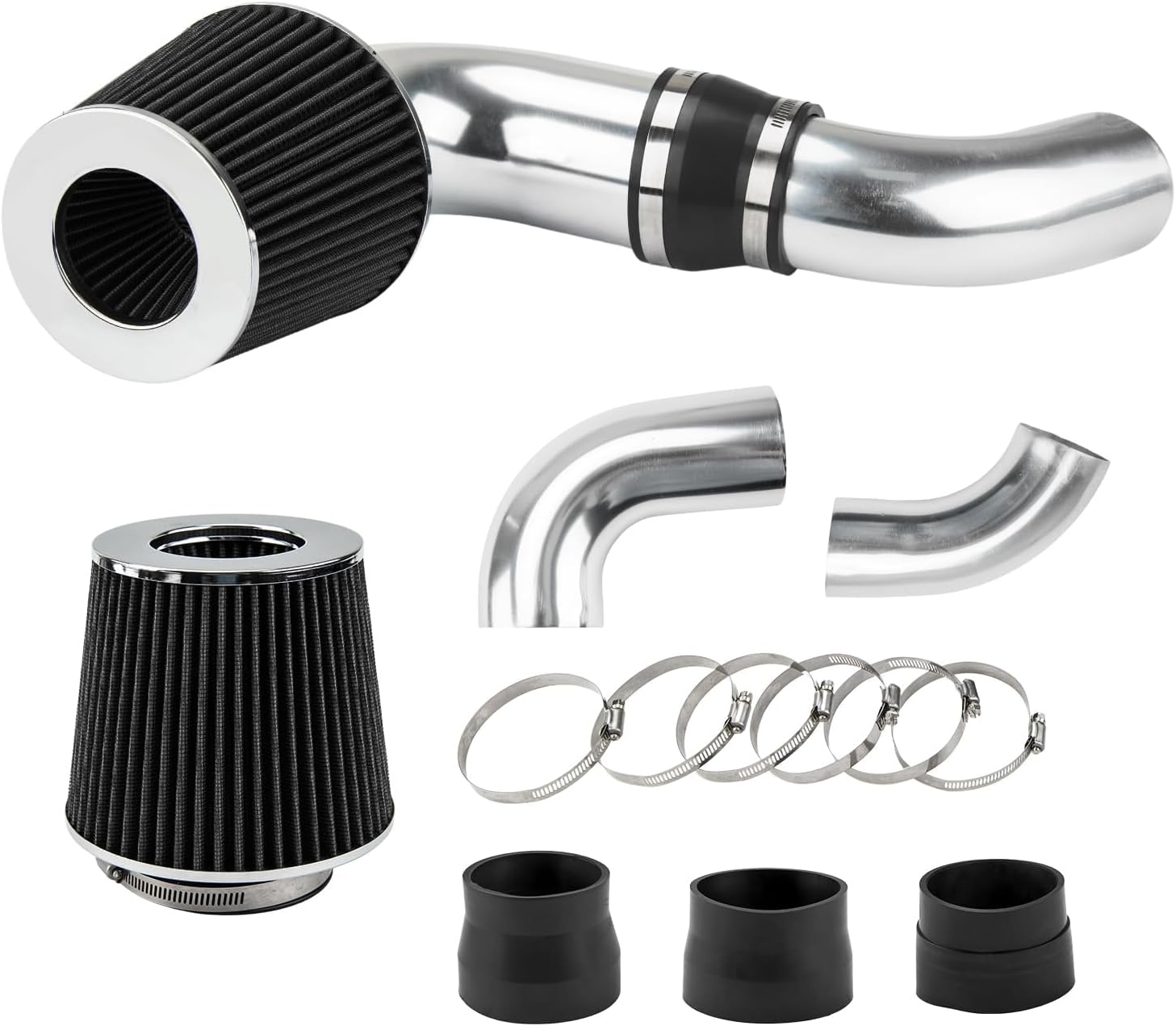 SIZZER Cold Air Intake Direct Fit 1996-2004 Chevy S10 4.3L V6 w/Filter Air Intake System Increase Horse Power and Torque - Black