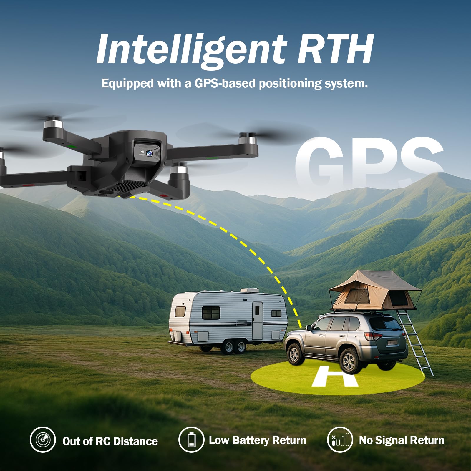 K600 GPS Drone con Camera, Telecomando con Schermo brushless, Drone Pieghevole Resistente al Vento con Scheda SD, Dron Professionale con Custodia per il Trasporto per Adulti, Batteria Modulare