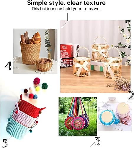 Miniatura 7 de Cesta inferior de madera, 3 piezas ovaladas de madera talladora de ganchillo sólido en blanco, base de madera para hacer manualidades