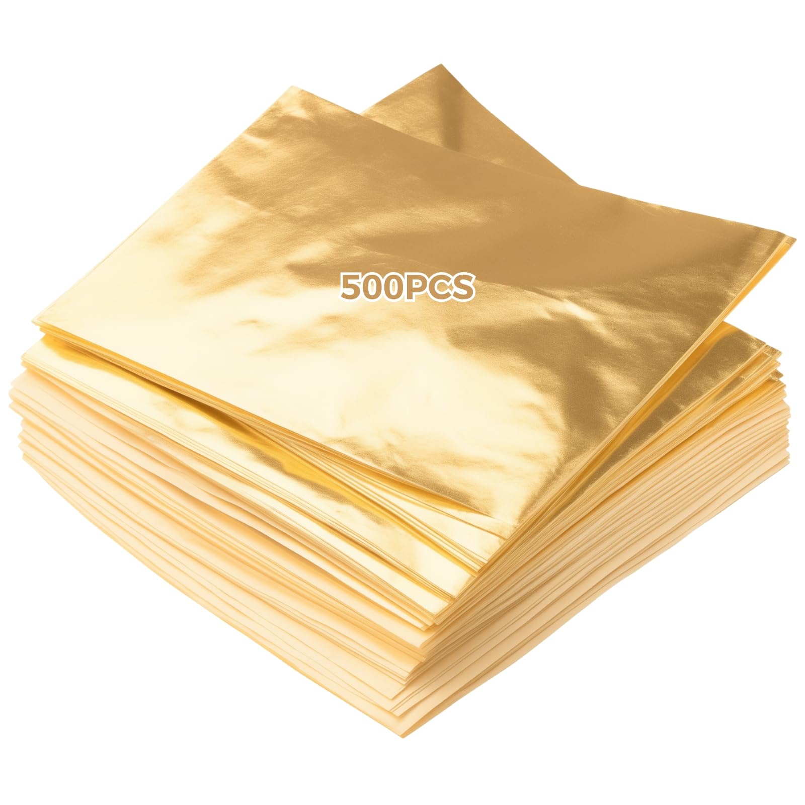Goldfolienblätter 500 Stück, Blatt-Imitat für Nagelkunst, Malerei, Handwerk, Kunstprojekte, Vergoldungsbedarf, professionelles metallisches Dekorpapier