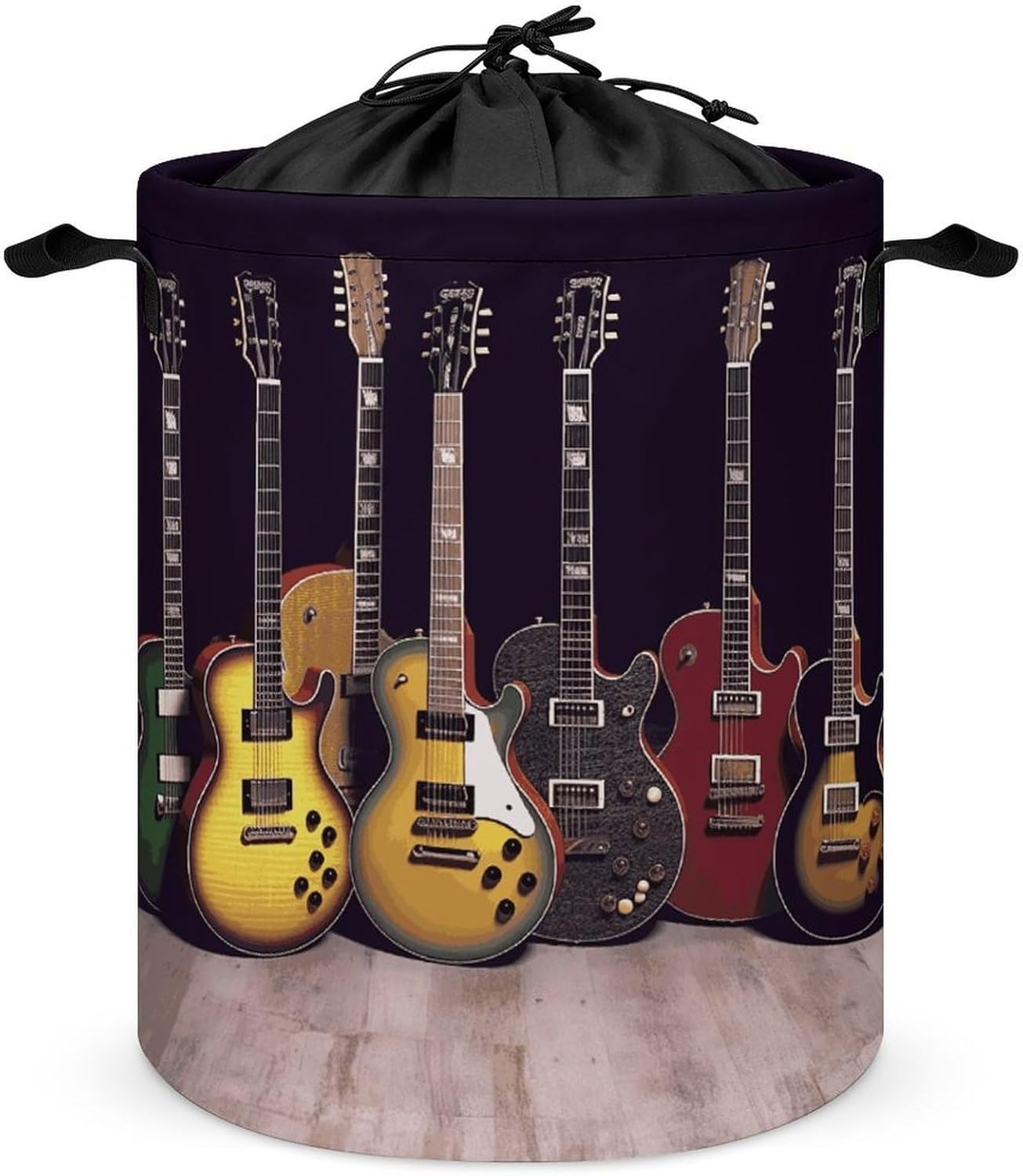 Guitar Collection Laundry Basket Collapsible Clothes Hamper with Reinforced Handles Large Capacity Waterproof Laundry Bag Freestanding Laundry Hamper for Bedroom Bathroom