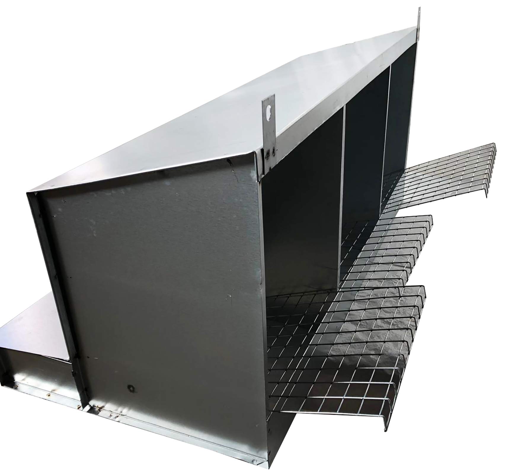 Nido in Lamiera e Rete Zincate a 3 Posti per Galline Ovaiole. Raccolta Uova dall'Esterno del Pollaio. Cm L 85 x P 42 x H 45