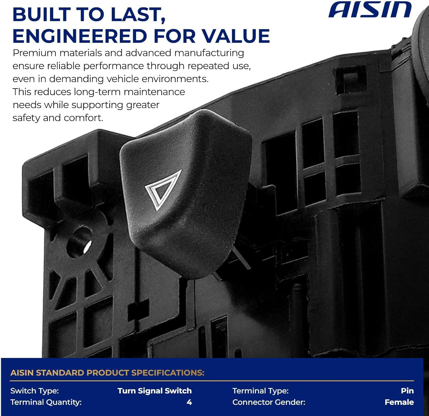 AISIN AFTERMARKET TSSBM-00048 Turn Signal Switch Multi-Function Combination Switch - Compatible with BMW 323Ci 2000, 323i 1998-2000, 325Ci 2001-2006, 325i 2001-2006, 325xi 2001-2005