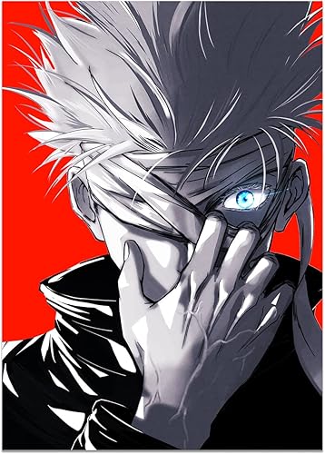 NESTLDEC Póster de anime Jujutsu Kaisen de Gojo Satoru, lienzo para pared, pintura de alta definición, decoración de habitación, regalo para niños,