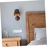 Vista 6 de Pantalla de lámpara de tela, pantalla de barril para lámpara pequeña, color negro, clip en la cubierta de la luz de la bombilla, cubierta de luz