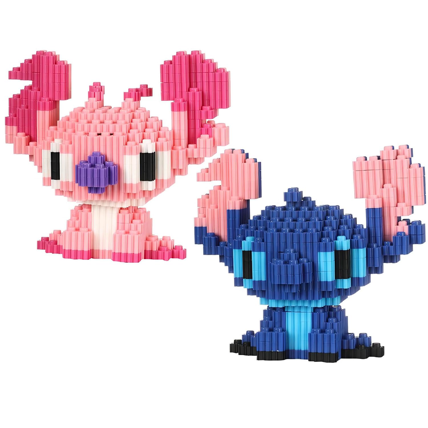 Bloques de construcción en miniatura, rompecabezas Stit-ch Figuras de acción, figura de acción de dibujos animados de Lilo DIY Modelo 3D Mini Puzzle Niños Juguetes Educativos para Niños y Niñas