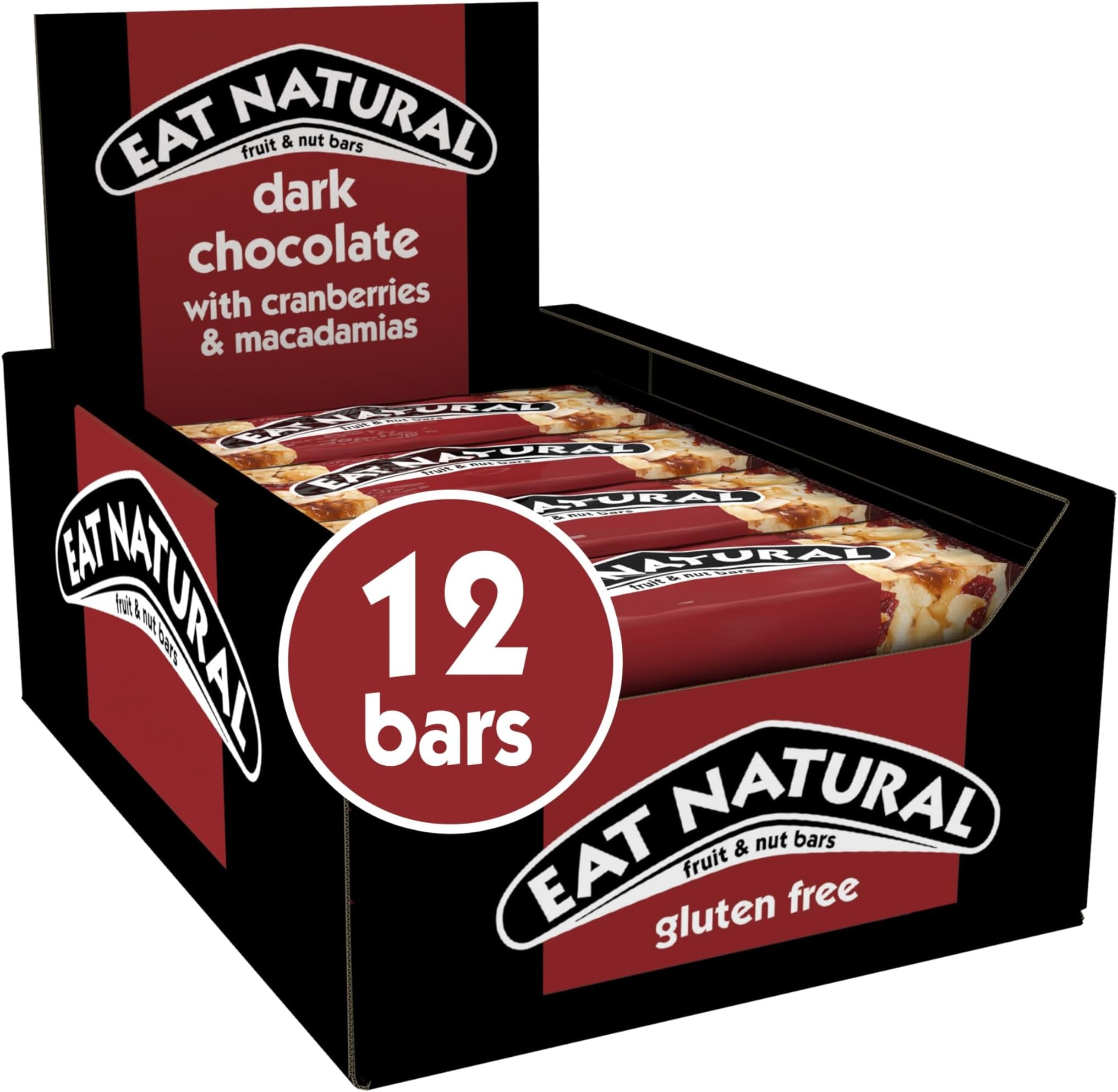 Eat Natural Dark Chocolate with Cranberries & Macadamias Fruit & Nut Bars 12 ...