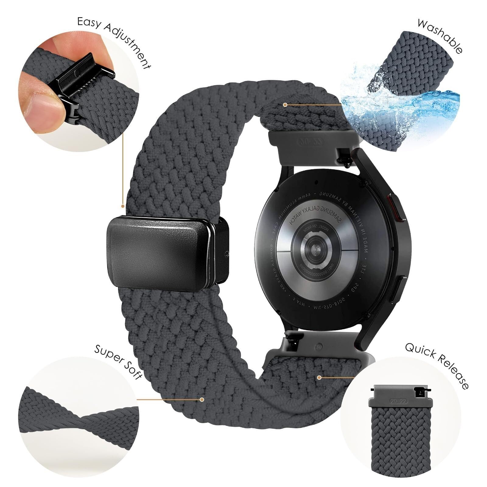 Cinturini in nylon Cinturini per orologi in nylon intrecciato a sgancio rapido Cinturino sportivo di ricambio elastico per uomo e donna 20mm 22mm