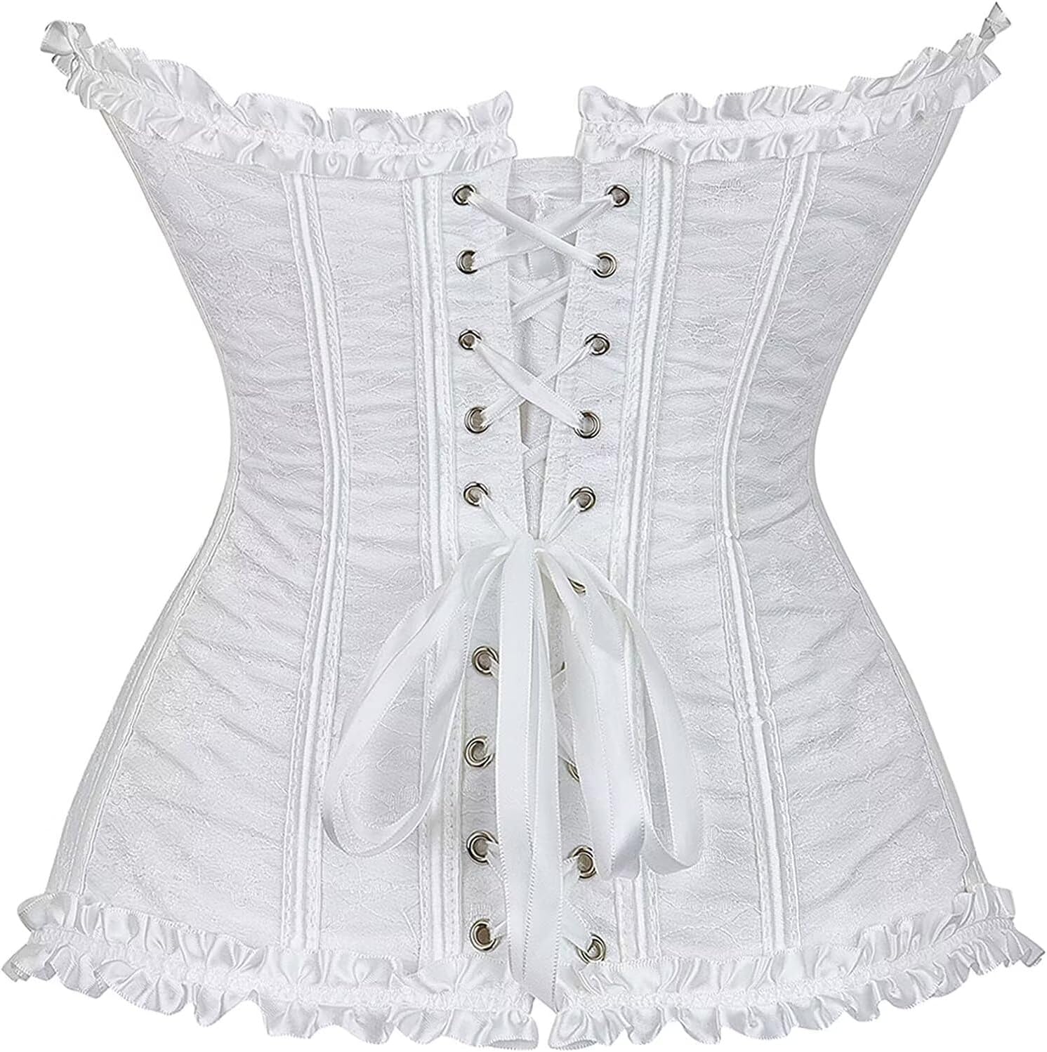 Jutrisujo Corset Dress Top Skirt Set Plus Size Bustier Outfit Lingerie Lace up Gothic Medieval Women Bride Wedding - Image 6