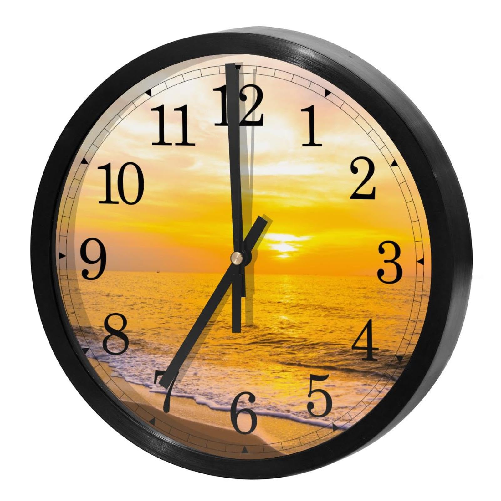 Horloge murale ronde coucher de soleil pour une maison apaisante