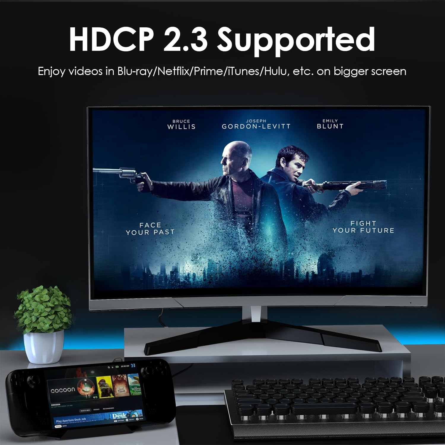Steam Deck Dock, WAVLINK 6-in-1 Docking Station for Steam Deck/ROG Ally with 4K@144Hz HDMI 2.1, 100W PD in, 3X 10G USB 3.2, Gigabit RJ45