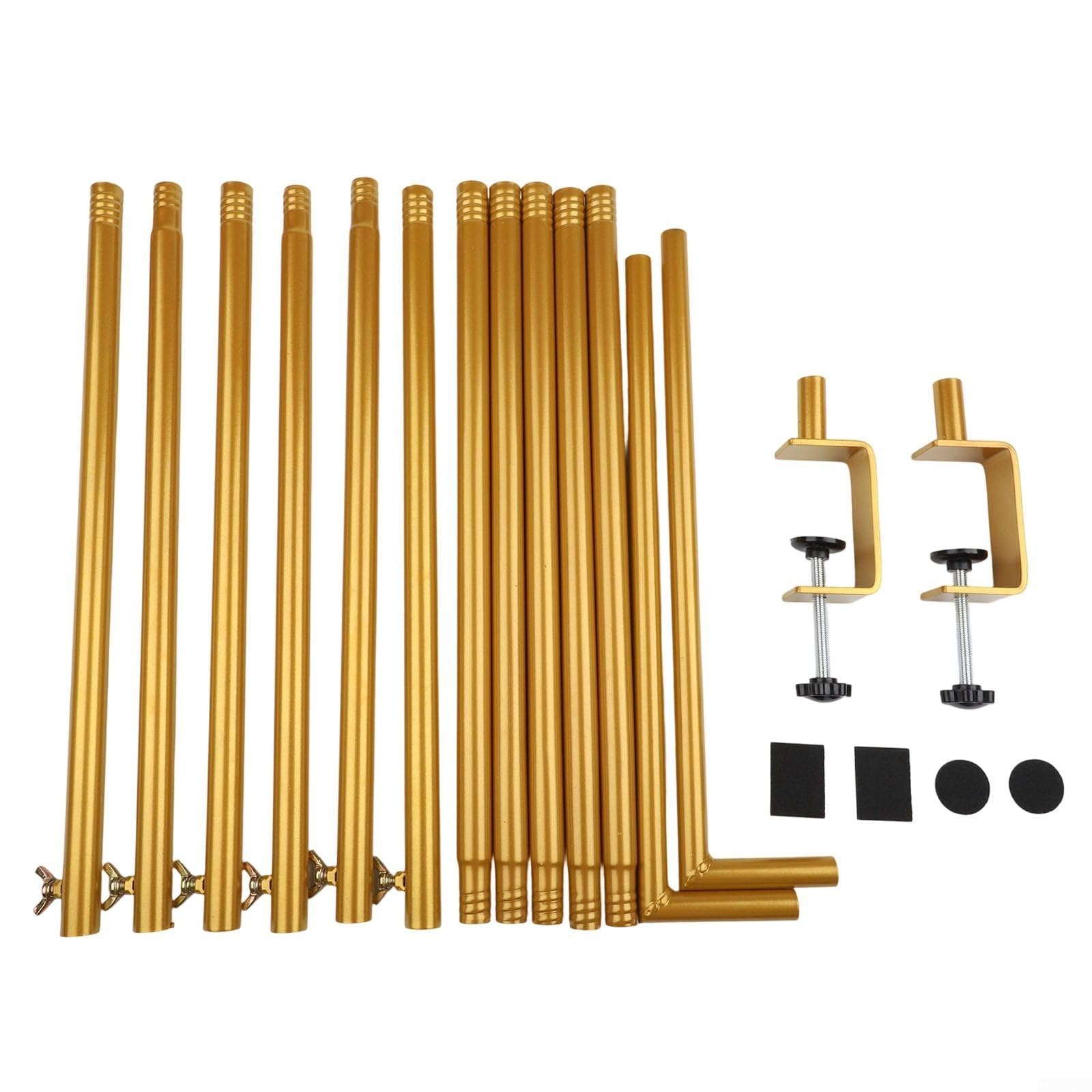 Soporte de barra de metal con dimensiones ajustables para decoración de mesa en varios tamaños y diseños de lugar (dorado)