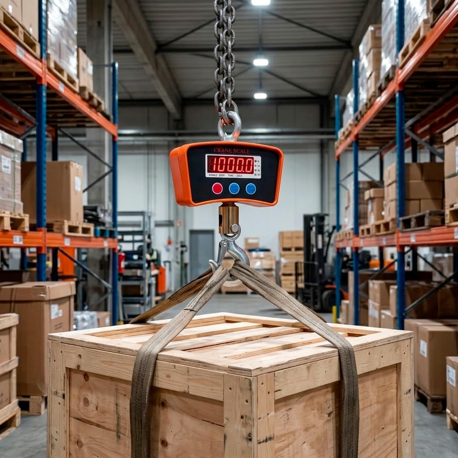 Bilancia Dinamometro da Gru 1000 kg Laredo Con Gancio Industriale In Acciaio Inox Digitale LED a Sospensione Bilancia Industriale Professionale per Magazzino Officina e Logistica