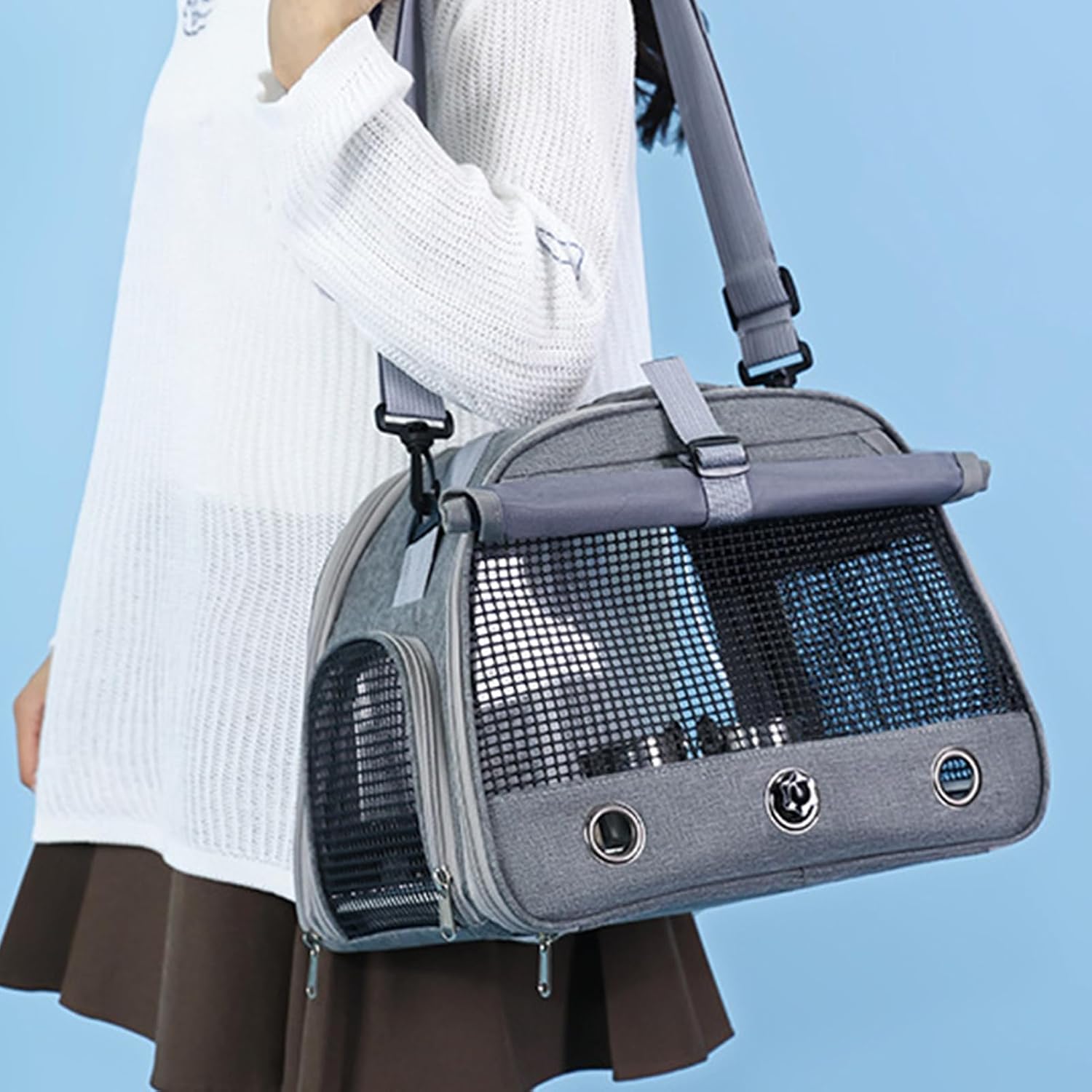 Breathable Parrot Carrier Bag – Portable Zippered Travel Bag Wi Shoulder Strap for Birds, Comfortable Transport for Parrots, Parakeets, and Small Pets | Suitable for Walking, Outdoor Sunbathing