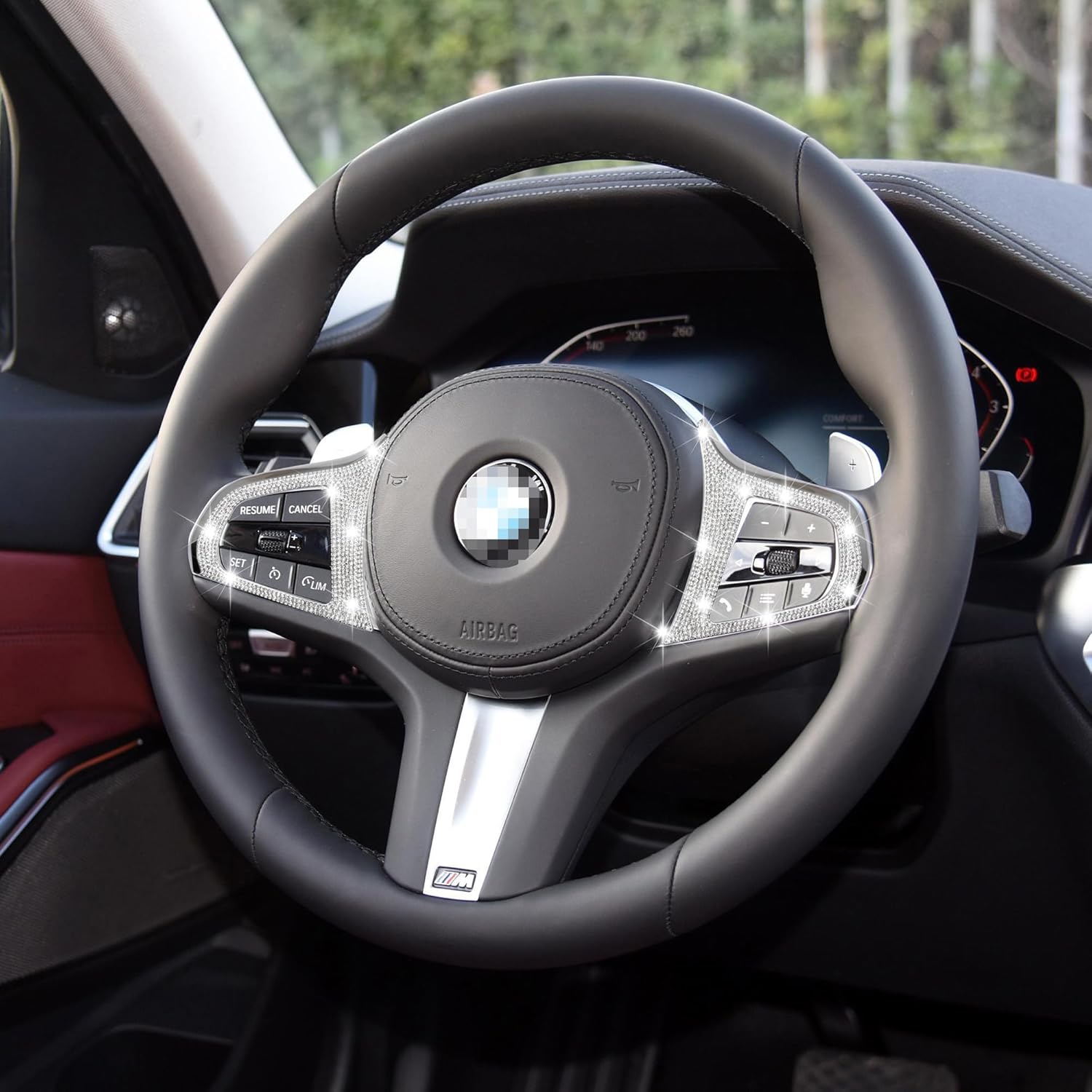 Bling Car Accessories Bling Interior Console Trim Compatible with BMW 330 i 2020-2022/X3 2021-2022/430 2021-2022/ X4 2022-2023/ X5 2019-2023/X6 2020-2023 (Button Box)