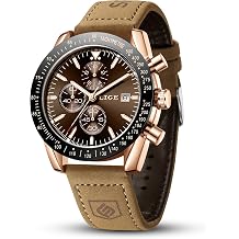 LIGE Watches for Men Chronograph Dress Business Classic Analog Quartz Mens Watch Brown Leather Waterproof Luminous Casual Work Sport Men's Wrist Watches with Date