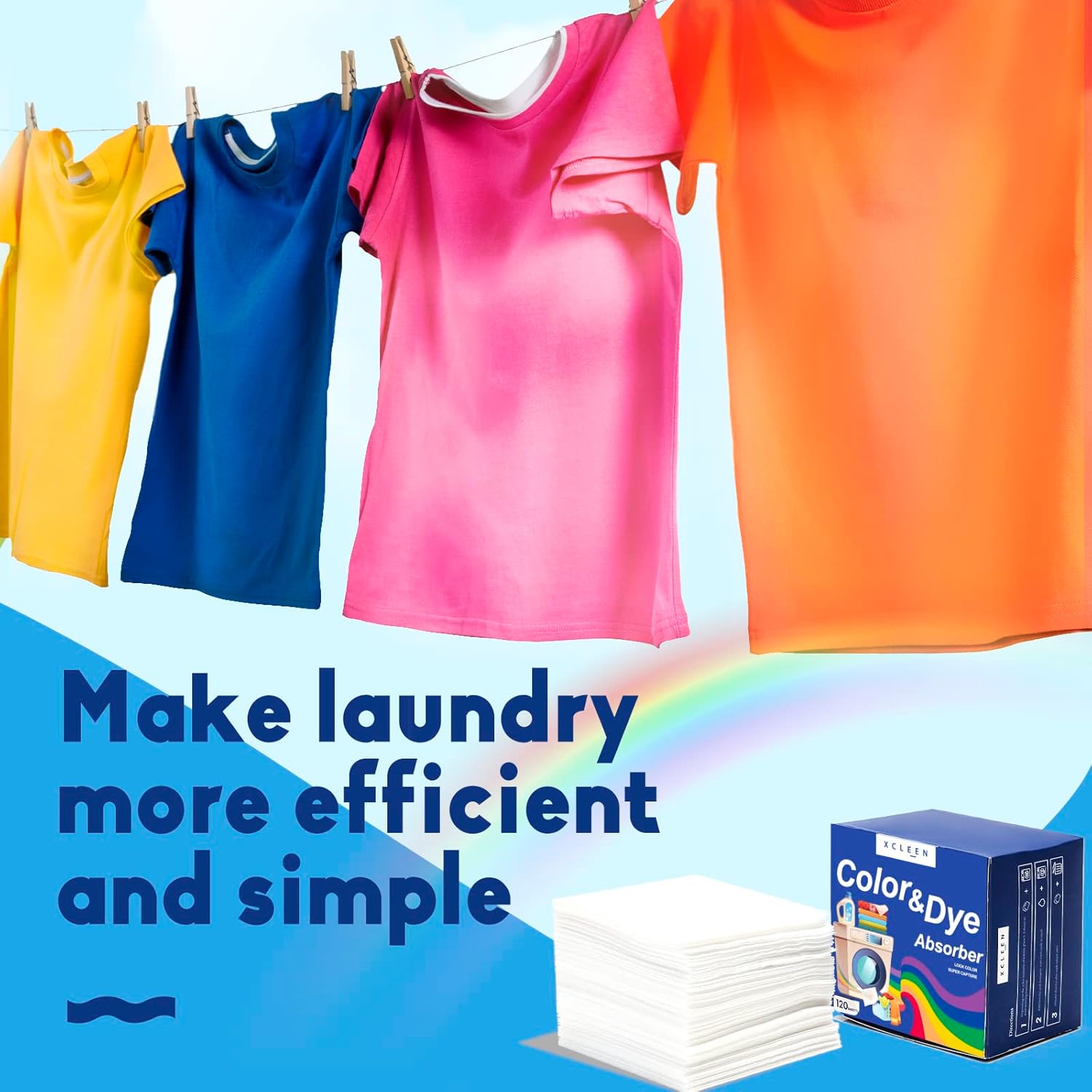 Color Absorber Laundry Sheets, Dye Catcher to Prevent Clothes from