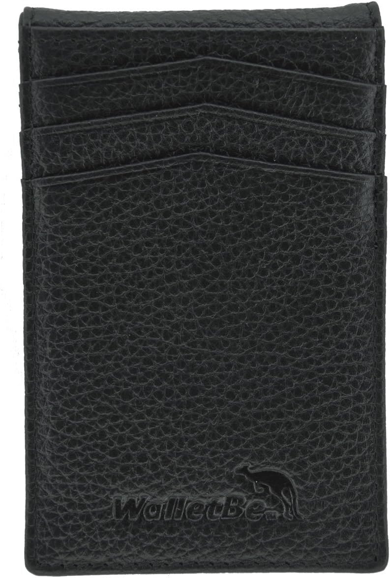 WalletBe Men's Thin Money Clip Wallet (Inner ID) Black