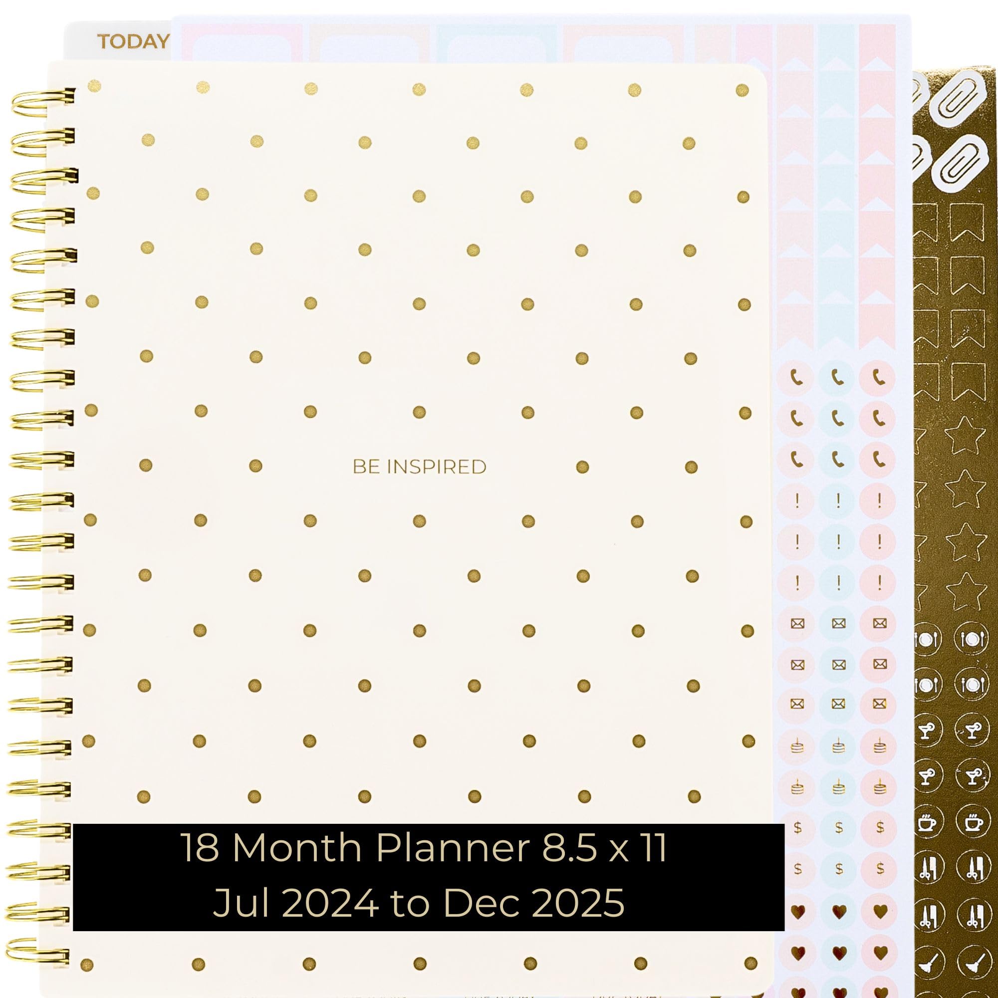 Amazon.com : 18 month planner July 2024-dec 2025 Cream Gold Dots Large Planner 2024-2025 for Women, Mom, Work Calendar Planner - Gold Spiral Bound Weekly Planner 2024-2025 8.5” x 11” - 419 Stickers and Bookmark : Office Products amazon-com-18-month-planner-july-2024-dec-2025-cream-gold-dots-large-planner-2024-2025-for-women-mom-work-calendar-planner-gold-spiral-bound-weekly-planner-2024-2025-8-5-x-11-419-stickers-and-bookmark-office-products